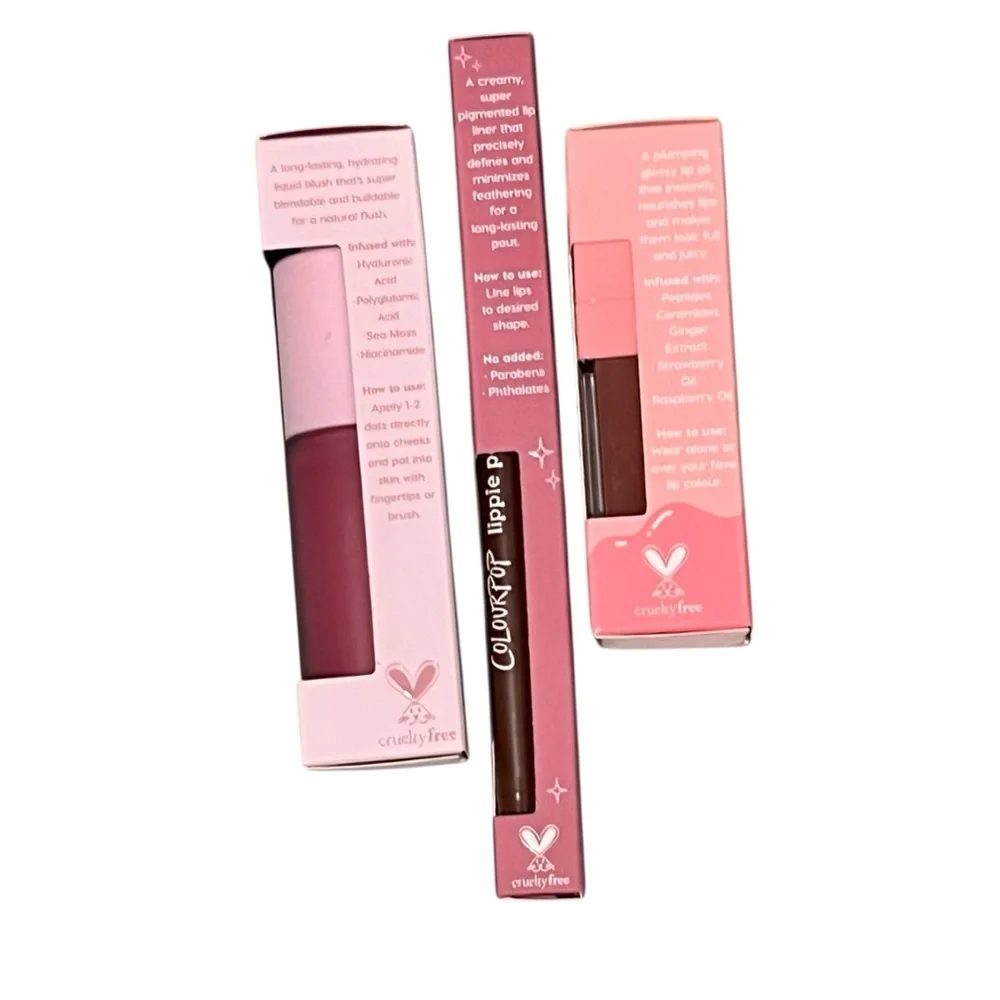 ColourPop Liquid Blush, So Juicy Plumping Lip Oil, & Lippie Pencil Set